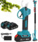 Electric Pruning Shears, Cordless Battery Garden Scissors with 2m Telescopic Rod, 2.5cm Scissor Opening, 3000mAh Battery for Tree Branches and Bushes