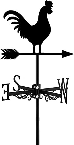 Veleta de Metal Hueca con Forma de Pollo para Exteriores, Techo, Patio, jardín, decoración de Estilo rústico con Adorno de Gallo, Talla única (Pollos, Talla única)