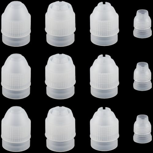SOFPLATE 12 pz 4 stili Accoppiatori per Sacchetti di Glassa Accoppiatori per Sacchetti di Glassa Bianco Standard Riutilizzabile In Plastica Standard Ugello Convertitore Punta Accessori per Torte Da 18
