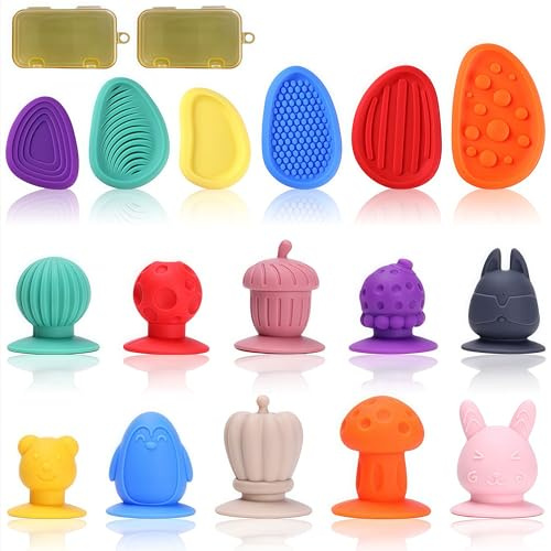 16 Unidades Juguetes Fidget Sensoriales Anti-Estrés, Juguetes Sensoriales Didácticos para Niños, Juguetes Calmantes Anti-Estrés, Juguetes Sensoriales Adecuados para Niños con Autismo