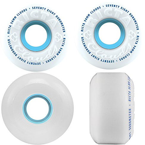 Ricta Wheels Clouds White / Blue Skateboard Wheels - 56mm 78a (Set of 4)