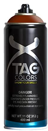 TAG Colors - G400A076 Vernice Spray per Graffiti SCORPIO ORANGE 400 ml, 6 Bombolette Professionali per Writers e Street Artists, Smalto Full Coverage a Lunga Tenuta, Finitura Opaca, 100% Made in Italy