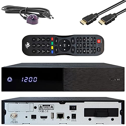 AB Pulse 4K UHD Sat Receiver (1x DVB-S2X Sat, Linux E2, PVR, H.265, HDR10, Ultra HD 2160p, 2 GB RAM & 8 GB Flash, USB 2.0, HDMI, CI, CA-Kartenleser, MicroSD-Slot, LAN, schwarz)