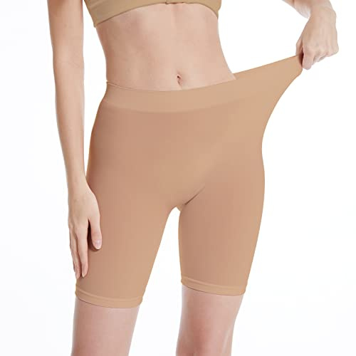 Wiespodex Short Sport Femme Taille Haute, Anti Frottement Shorty Cycliste Femme, Yoga Legging Court sans Couture, Multiusage Fitness Cuisse Boxer Culotte Fille, éLastique sous Robe Panty