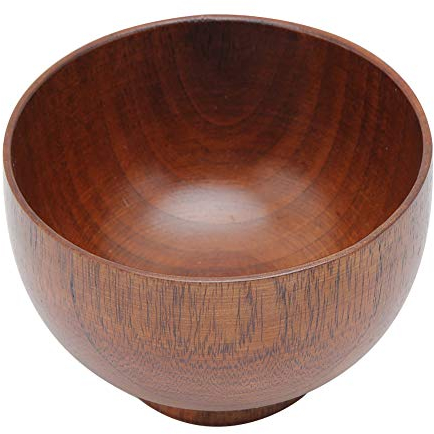 Tomotato Cuenco de Madera, Cuenco de Sopa de Madera Natural, Cuenco de Comedor de Hecho a Mano para Hogar, Vajilla para Servir Arroz, Sopa, Ramen, Ensaladas, Cereales, Nachos, Salsa(9cm/3.5inch)