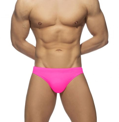 RQPYQF Slips de Bain Hommes, Maillot de Bain Homme Slip Taille Basse Maillot de Natation Shorts de Bain Cordon de Serrage Réglable Confortable Taille M-2XL YK2401 (Rose Fluo, XL)