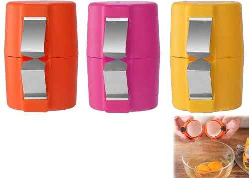 AYNKH 3 Pcs Egg Cracker Tool, Egg White Separator, Household Eggshell Opener, Chicken Egg Sheller, Kitchen Tools, Baking Tools, Portable Egg Cracker Tool for Home Dorm Kitchen Canteen