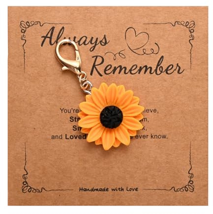 Onperpoe Pocket Hug Sonnenblume Schlüsselanhänger mit Ermutigende Grußkarten Taschenanhänger Damen Taschen Anhänger Schlüsselanhänger Süß Bag Charms Sonnenblume Geschenke für Frauen und Männer