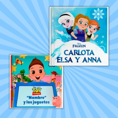 Pack 2 Libros Personalizados Disney: Frozen y Toy Story. con Nombre, Avatar y dedicatoria con Foto. Regalo Original para niños y niñas de 3 a 7 años. Valores de Amistad y cooperación.
