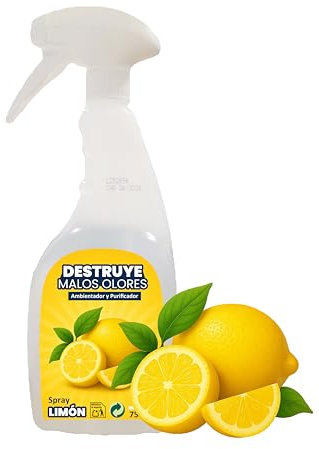 Deodorante al limone 750 ml | Vitalitygesf | Spray Purificatore Ambienti | Elimina cattivi odori | Alta concentrazione, senza coloranti, nessuna macchia, essenze naturali, uso in casa e bagno