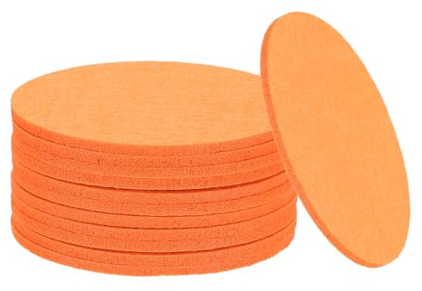 sourcing map Felt Drink Coasters, 12 Pcs 3 Inch Coffee Cup Coasters Protect Furniture and Table from Water Marks Home Bar Use Orange