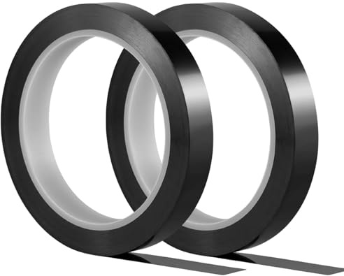 Lyivisk 2 Piezas Cinta Aislante Negra 10mm 66m para Marcado Cables y Usos Eléctricos Adhesivo Flexible para Hogar Taller Reparación