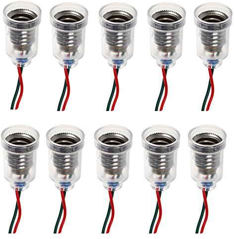 Gutreise 10PCS E10 lampade base LED E10 screw-mount piccole lampadine Holder E10 base luce portalampada con filo presa per home Experiment test di circuito elettrico accessori