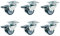 MR. DEKO® Strandkorbrollen 6er-Set | Doppelrolle Ø52 mm mit Feststeller | 100 kg Belastbarkeit pro Doppelrolle | Kugelgelagerte Drehplatte 360° | Lenkrollen mit Kugellager und Feststellbremse