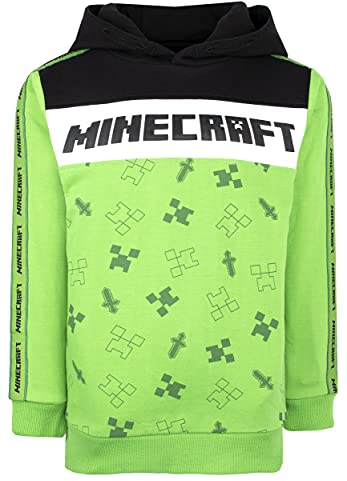 Minecraft – Kleidung Hoodie für Jungen – 100% Baumwolle, grüner Hoodie – grüner Creeper-Hoodie Geschenke – grün (5–6 Jahre)
