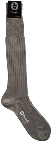 COOLORFOOL 1 paire de mi-bas - chaussettes hautes - homme - fil d'écosse de luxe - fines douces 100% coton Gris Perle T41/42