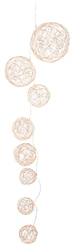 com-four® chaîne lumineuse LED avec 8 boules - chaîne lumineuse avec lumière LED - éclairage décoratif pour Noël, anniversaire, mariage ou fête