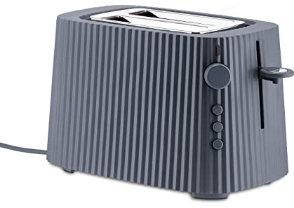 Alessi Plissé MDL08 G - Design Toaster, Sechs Stufen der Vergoldung, aus Thermoplastischem Harz, Europäisch Stecker 850 W, Grau