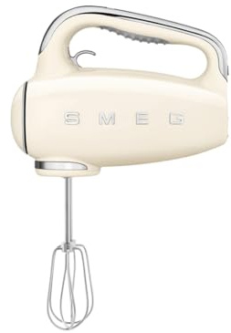 SMEG HMF01 9-Speed Retro Hand Mixer – 220W Motor, Smooth Start, Turbo Function, LED Timer Display, Stainless Steel Whisks, Beaters & Dough Hooks, Premium Die-Cast Aluminum Body