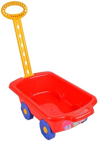 Marmat Gartengeräte für Kinder Schubkarre Garten Kinder Spielzeug Sandspielzeug Sandkasten mit Griff Laufkatze (rot)