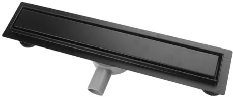 S SIENOC Duschrinne, 50cm,2 in 1,360?,Siphon mit Geruchsstop und Haarsieb Randablauf Befliesbar Edelstahl Ablaufrinne, Bodenablauf, Duschablauf sehr flach, Komplettset mit Bodenbefestigung Schwarz
