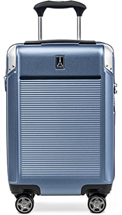 Travelpro Platinum Elite Expandable Carry-On Luggage - Hardside Polycarbonate Suitcase with 8 Spinner Wheels – Travel Luggage with TSA Lock and USB Ports - Dark Sky Blue