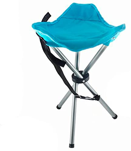 Tradineur - Taburete de Camping Plegable de Acero y poliéster, Incluye Correa Ajustable, máximo 90 kg, Acampada, Pescar, jardín, Playa, 43 x 32 x 32 cm, Color Aleatorio