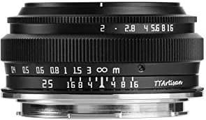 TTArtisan APS-C 25mm F2 Metal Bodied Lens Compatible with L Mount - Black