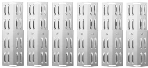 GriHero 6er Universal-Brennerabdeckung Einstellbare Flammenverteiler, Edelstahl Flammblech Ersatzteile für Tepro, EL Fuego, Tepro, Weber, Landmann, Burnhard Gasgrills