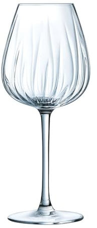 Cristal d'Arques Paris - Collection Swirly - 6 Verres à pied 47cl - Fabriquées en France - Emballage renforcé