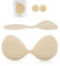 CUKIN Silicone Adhesive Bra Strapless & Backless - Invisible Push Up Stick-On Bra, Sweat-Proof Reusable Sticky Bras for Dresses, Wedding, Party | Includes Nipple Covers & Storage Board,A Cup Beige