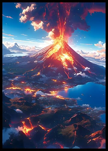 MTG Card Sleeves - Volcanic Island(Blue Red) - Fantasy Dual Lands Series - Ultra Clear Front & Matte Finish Back, 100 Count Standard Size TCG Art Sleeves for Magic The Gathering