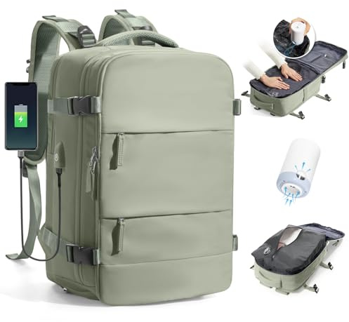 BJLFS Borse da Cabina per Ryanair 40x30x20 Bagaglio a mano Sottovuoto 40x20x25 Zaino da Viaggio con Sottovuoto impermeabile Donna Zaino Easyjet 45x36x20 Zaini Wizzair con porta scarpe