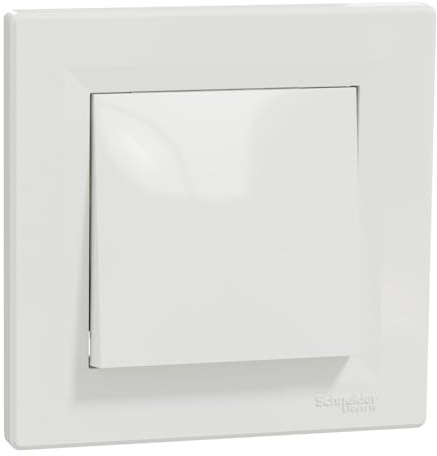 Interruptor Conmutador Asfora 10A/250V, Interruptor de Pared Interior, Fácil de Instalar, Incluye Marco, Tapa y Mecanismo, Color Blanco