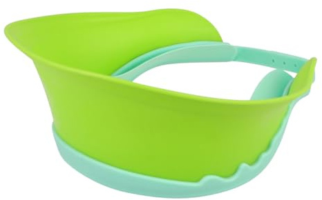 ULDIGI Adjustable Ears Eyes Lovely Shape and Water from Lightweight in Shower Cap Silicone Hat Green, Protects 3 Months to 6 Baby Bathing Suitable for Bathing and Haircut, for Babies