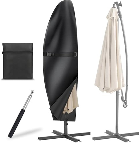 NXPZ Copertura per Ombrellone, Copri Ombrellone con Asta Telescopica, Copertura in Tessuto Oxford 420D, Impermeabile e Protettiva Contro i Raggi UV, 265 x 40/70/50 cm