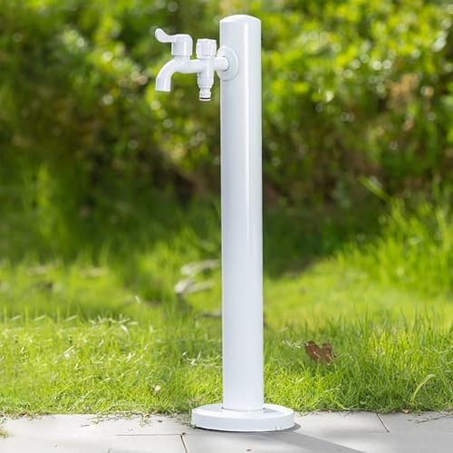 Genérico Columna de Agua anticongelante y antioxidante para Grifo, Fuente de Columna de Agua Exterior de Acero Inoxidable, Fuente de jardín Exterior con Doble Grifo, Fuente de Columna de Acero inoxid