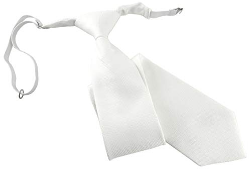 TigerTie Cravate piqué pour enfant à motifs unis – pré-nouée avec élastique