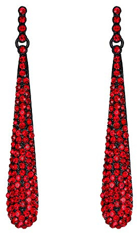 Clearine Boucles d'Oreilles Pendant Femme Forme Goutte d'Eau Longue Cristal Strass Bijou Cadeau