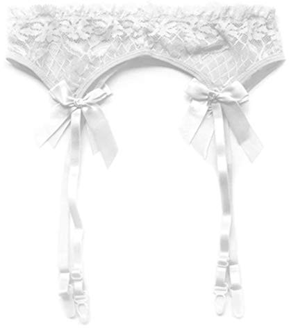 EROSPA® Sexy Strapsgürtel Strumpfhalter - Damen - Taille: 60-80 cm (Weiß)