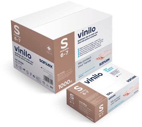 GUANTE DE VINILO AZUL SIN POLVO S 100UDS