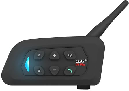 EJEAS V4Plus Motorcykel Intercom Bluetooth-headset 1500m Ultra Long Intercom som kan användas för 4 personer att prata online samtidigt