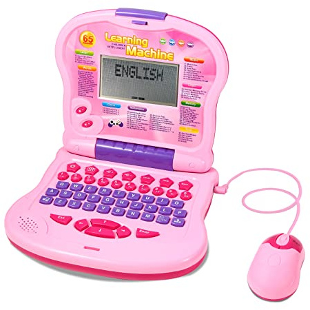 LESHITIAN Kids Laptop, 65 Learning Activities to Learn Alphabet, Words, Mathematics, Play Games and Music, Leaning Computer for Kids Ages 3+