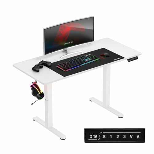 huzaro Hero 8.2 | Bureau Assis-Debout | Electrique | 120x60cm | Réglable en Hauteur | Construction en métal | Bureau Gaming | PC Gamer | Ergonomique | Blanc