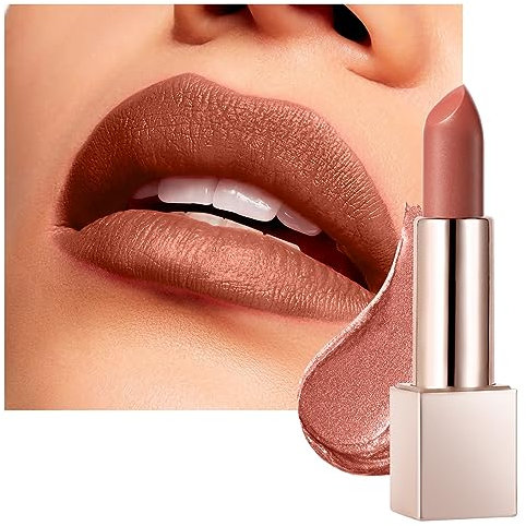 BEAUTY SEARCHER Rossetto, balsamo per labbra con finitura lucida e brillante, idratante, rosso nudo e vellutato, idratazione a lunga durata Trucco stick per labbra di lusso # 03 Rosa champagne