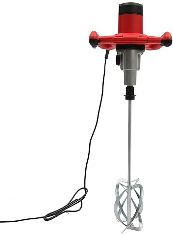 Mezclador de mortero, 2800 W, mezclador de mortero mixto de doble polo, agitador de hormigón de 2 velocidades, mezclador manual de hormigón, pintura, betún, batidor M14, 6 velocidades opcionales