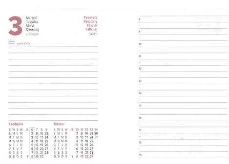 Calendario-Blocco da Tavolo Zodiaco Anno 2026 3 anelli 8,5x11,6 Centimetri AB198