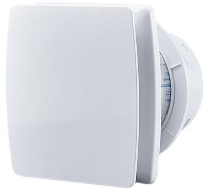 HUGOOME Exhaust Extractor Fan 100 mm 12W 95m³/h, With Check Valve, Window And Wall Mounted Fan, For Kitchen, Bathroom, Greenhouse, Garage - 4 inches