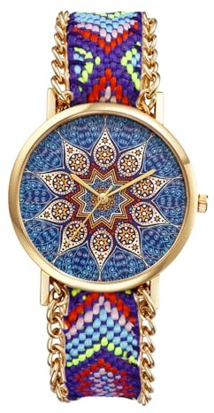 JewelryWe Orologio Tessuto Elastico da Donna: Orologio da Polso da Ragazze Regolabile Estivo Numero Grande Facile da Leggere Leggero