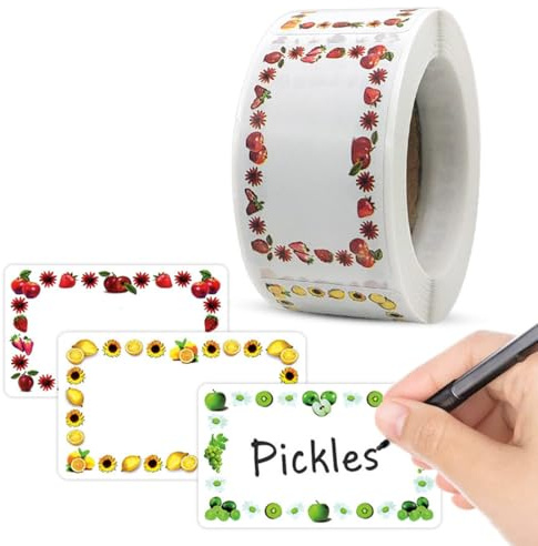 GNALIA Etichette Adesive Per Barattoli, 250 Pezzi Autoadesive Bianche, Lunghezza 5Cm Larghezza 3Cm, Per Marmellate Spezie Conserve